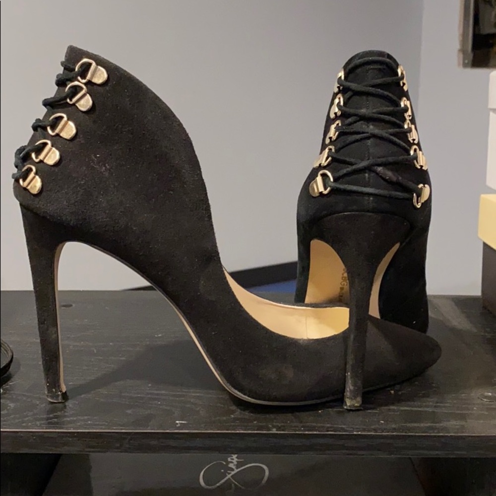 Black suede BCBG pumps Size 12